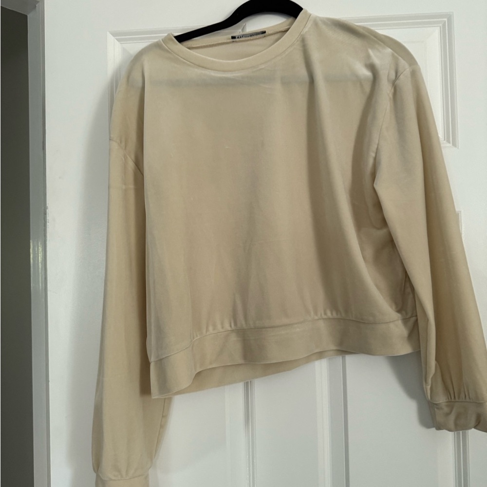 Zara Cream Long Sleeve buttery shirt
